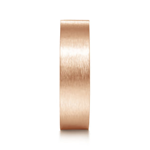 Theodore - 14K Rose Gold 6mm - Men's Wedding Band in Horizontal Brush Finish