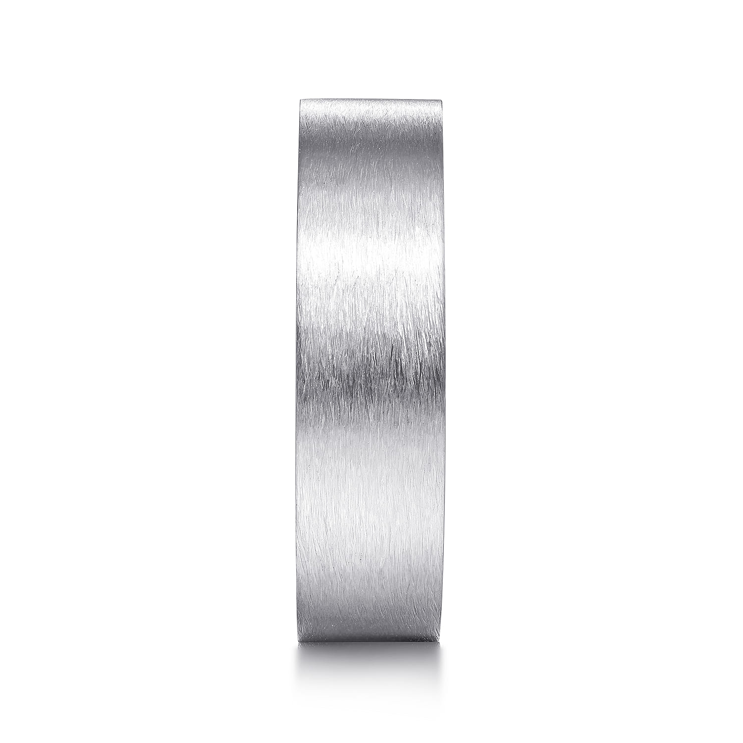 Theodore - 14K White Gold 6mm - Men's Wedding Band in Horizontal Brush Finish - Shot 4