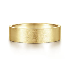 Theodore - 14K Yellow Gold 6mm - Men's Wedding Band in Horizontal Brush Finish