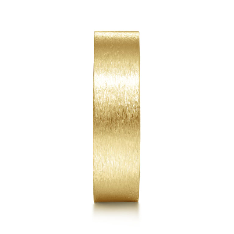 Theodore - 14K Yellow Gold 6mm - Men's Wedding Band in Horizontal Brush Finish - Shot 4