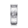 Thomas - 14K White Gold 8mm - Hammered Men's Wedding Band