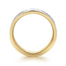 Thomas - 14K White-Yellow Gold 8mm - Hammered Men's Wedding Band