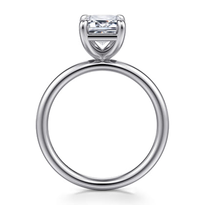Tiana - 14K White Gold Emerald Cut Solitaire Diamond Engagement Ring