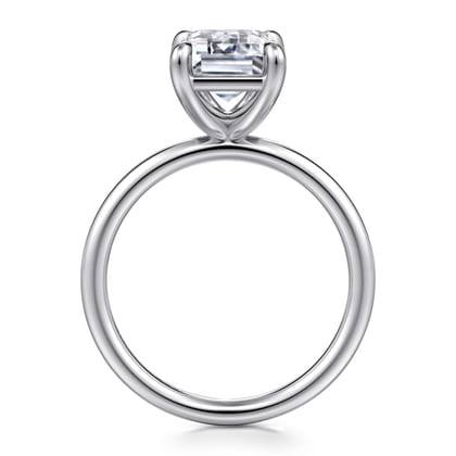 Tiana - 14K White Gold Emerald Cut Solitaire Diamond Engagement Ring
