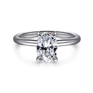 Tiana - 14K White Gold Oval Solitaire Diamond Engagement Ring
