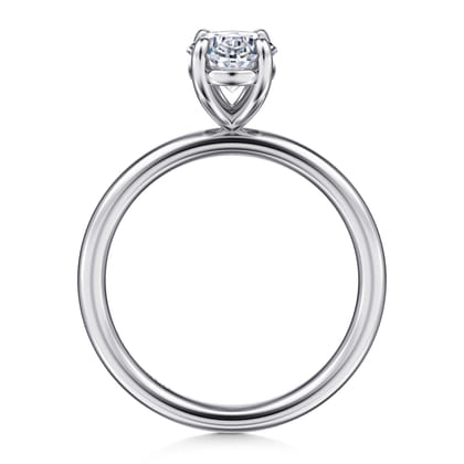 Tiana - 14K White Gold Oval Solitaire Diamond Engagement Ring