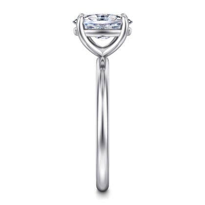 Tiana - 14K White Gold Oval Solitaire Diamond Engagement Ring