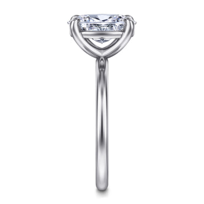 Tiana - 14K White Gold Oval Solitaire Diamond Engagement Ring