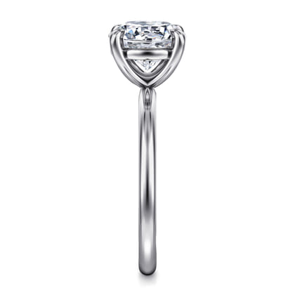 Tiana - 14K White Gold Round Solitaire Diamond Engagement Ring