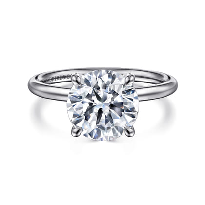 Tiana - 14K White Gold Round Solitaire Diamond Engagement Ring