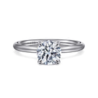 Tiana - 14K White Gold Round Solitaire Diamond Engagement Ring
