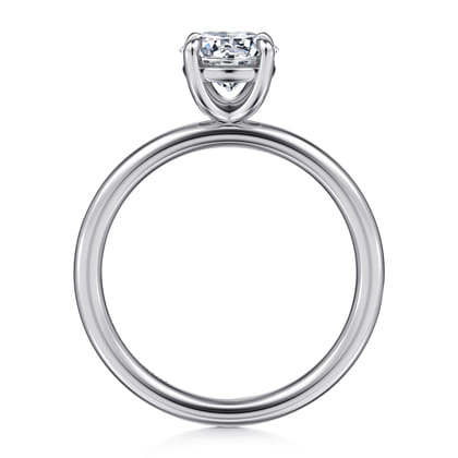 Tiana - 14K White Gold Round Solitaire Diamond Engagement Ring