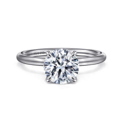 Tiana - 14K White Gold Round Solitaire Diamond Engagement Ring