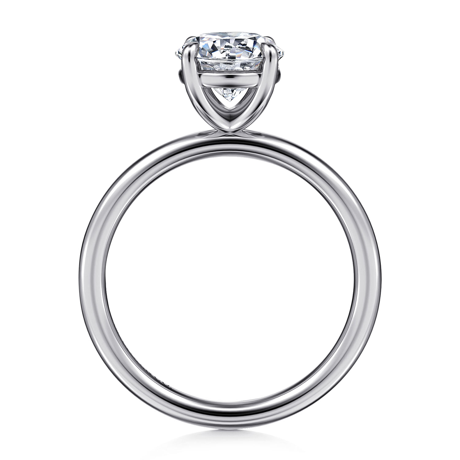 Tiana - 14K White Gold Round Solitaire Diamond Engagement Ring