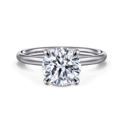 Tiana - 14K White Gold Round Solitaire Diamond Engagement Ring