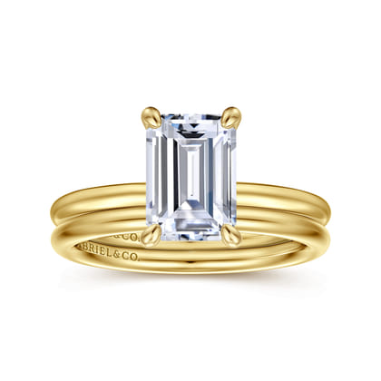 Tiana - 14K Yellow Gold Emerald Cut Solitaire Diamond Engagement Ring