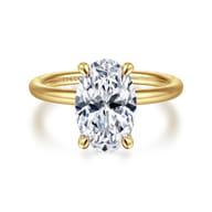 Tiana - 14K Yellow Gold Oval Solitaire Diamond Engagement Ring