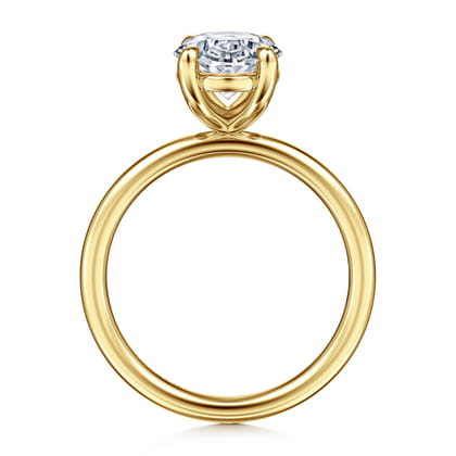 Tiana - 14K Yellow Gold Oval Solitaire Diamond Engagement Ring