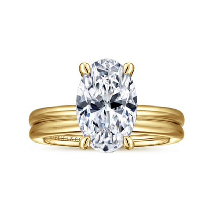 Tiana - 14K Yellow Gold Oval Solitaire Diamond Engagement Ring
