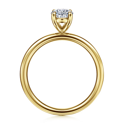 Tiana - 14K Yellow Gold Oval Solitaire Diamond Engagement Ring