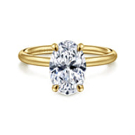 Tiana - 14K Yellow Gold Oval Solitaire Diamond Engagement Ring