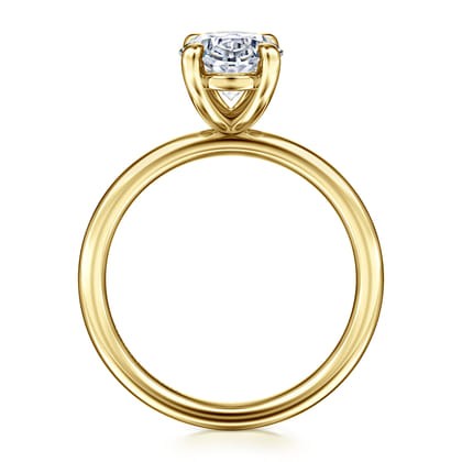 Tiana - 14K Yellow Gold Oval Solitaire Diamond Engagement Ring