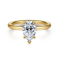 Tiana - 14K Yellow Gold Pear Shape Solitaire Diamond Engagement Ring