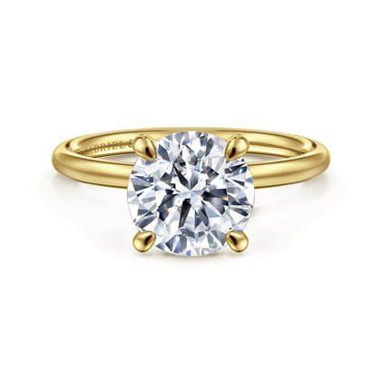 Tiana - 14K Yellow Gold Round Solitaire Diamond Engagement Ring