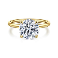 Tiana - 14K Yellow Gold Round Solitaire Diamond Engagement Ring