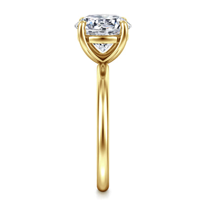 Tiana - 14K Yellow Gold Round Solitaire Diamond Engagement Ring