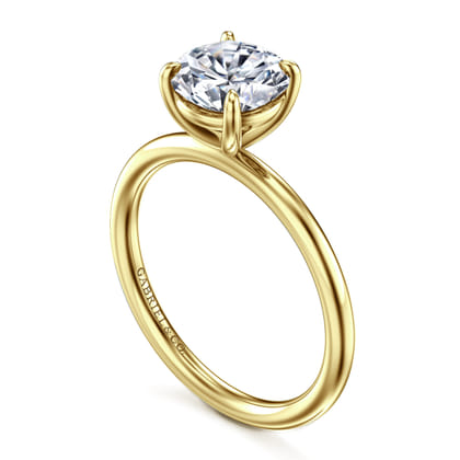 Tiana - 14K Yellow Gold Round Solitaire Diamond Engagement Ring
