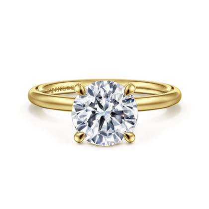 Tiana - 14K Yellow Gold Round Solitaire Diamond Engagement Ring