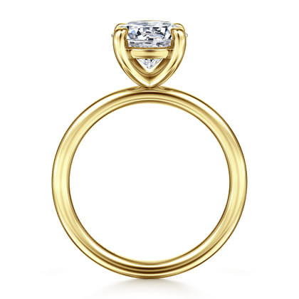 Tiana - 14K Yellow Gold Round Solitaire Diamond Engagement Ring