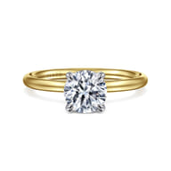 Tiana - 14K Yellow-White Gold Round Solitaire Diamond Engagement Ring