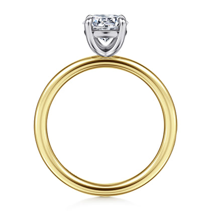 Tiana - 14K Yellow-White Gold Round Solitaire Diamond Engagement Ring