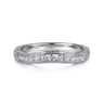 Curved Wedding Ring in 14k White Gold with Round Natural Diamond at Gabriel & Co.