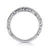 Curved Wedding Ring in 14k White Gold with Round Natural Diamond at Gabriel & Co.