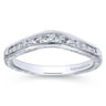 Curved Wedding Ring in 14k White Gold with Round Natural Diamond at Gabriel & Co.