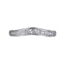 Curved Wedding Ring in 14k White Gold with Round Natural Diamond at Gabriel & Co.
