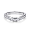 Curved Wedding Ring in 14k White Gold with Round Natural Diamond at Gabriel & Co.