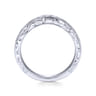 Curved Wedding Ring in 14k White Gold with Round Natural Diamond at Gabriel & Co.