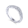 Curved Wedding Ring in 14k White Gold with Round Natural Diamond at Gabriel & Co.