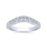 Curved Wedding Ring in 14k White Gold with Round Natural Diamond at Gabriel & Co.