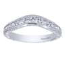 Curved Wedding Ring in 14k White Gold with Round Natural Diamond at Gabriel & Co.