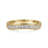 Curved Wedding Ring in 14k Yellow Gold with Round Natural Diamond at Gabriel & Co.