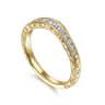 Curved Wedding Ring in 14k Yellow Gold with Round Natural Diamond at Gabriel & Co.