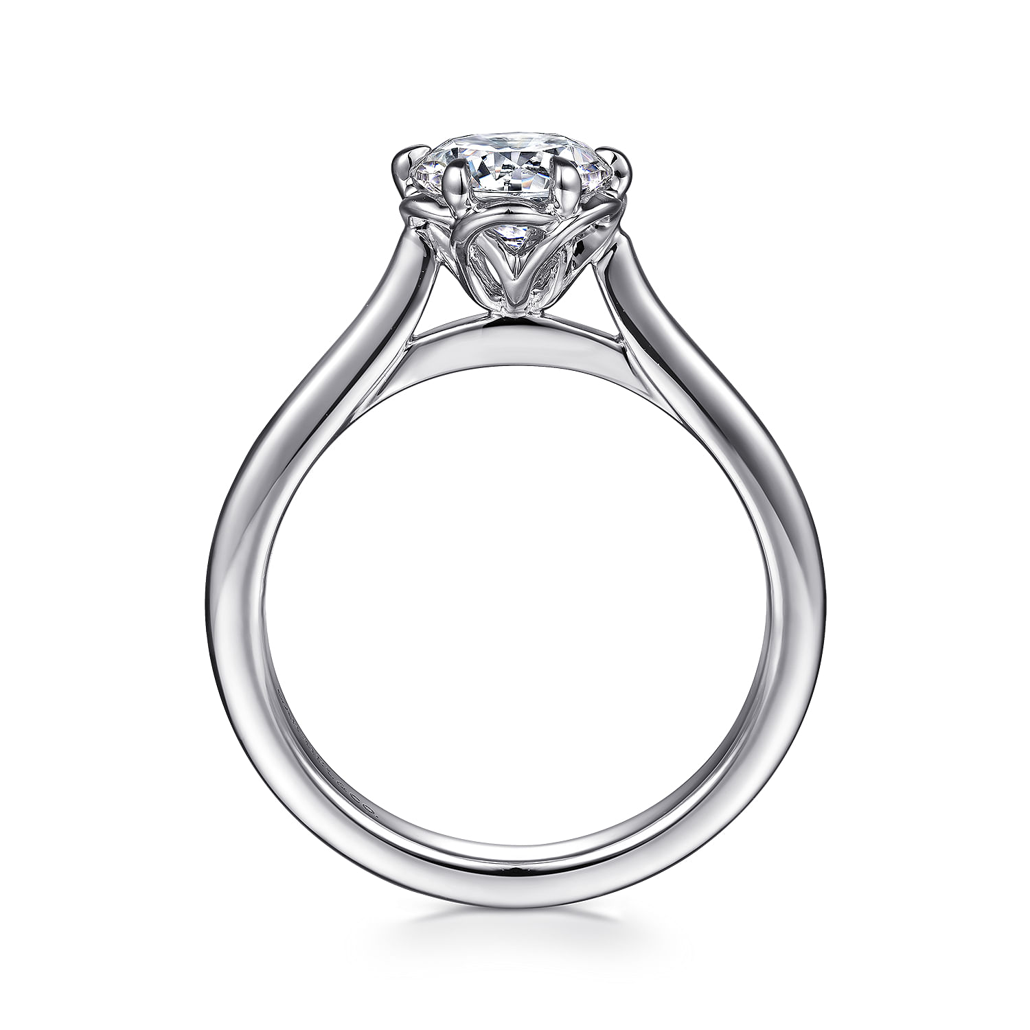 Tiona - 14K White Gold 6 Prong Round Diamond Engagement Ring