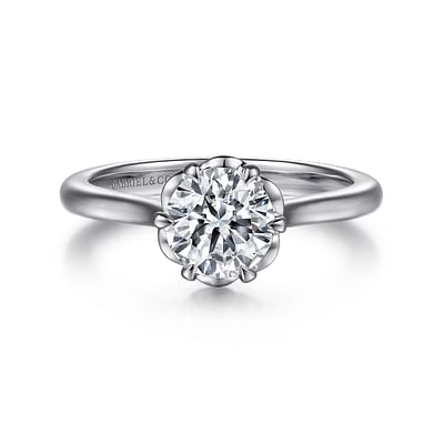 Tiona - 14K White Gold Round Diamond Engagement Ring