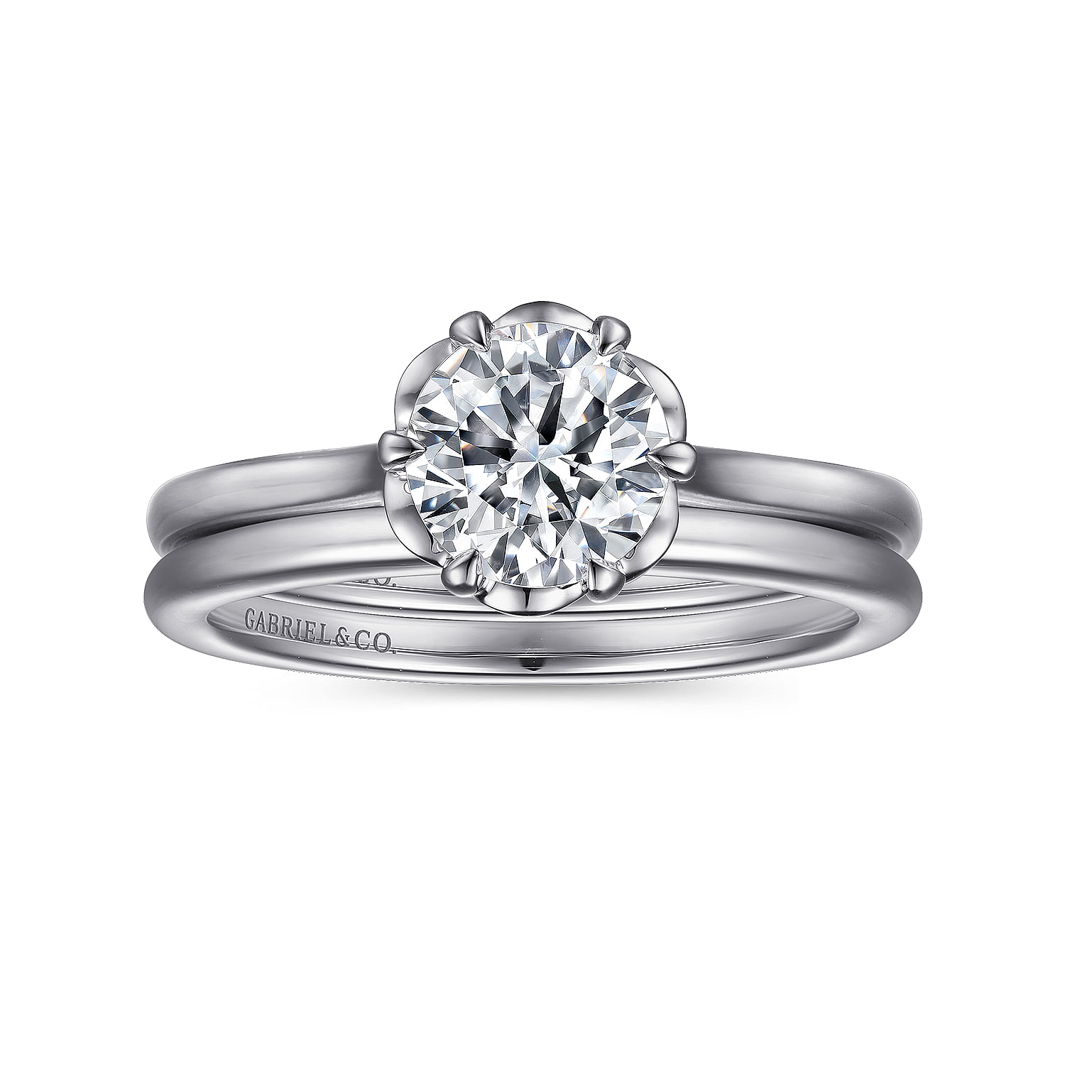 Tiona - 14K White Gold Round Diamond Engagement Ring