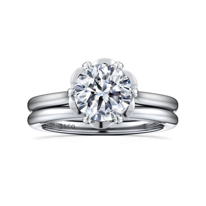 Tiona - 14K White Gold Round Diamond Engagement Ring